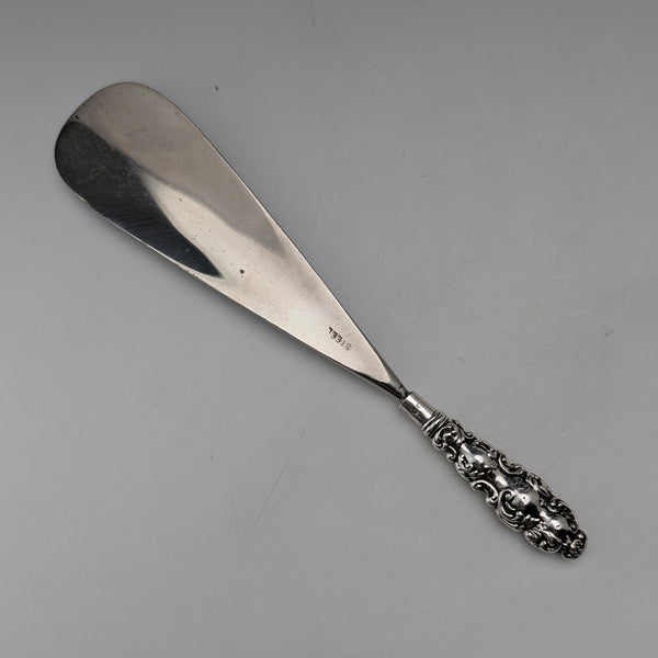 1906年 英国アンティーク 純銀ハンドル シューホーン 靴べら Levi&Salaman